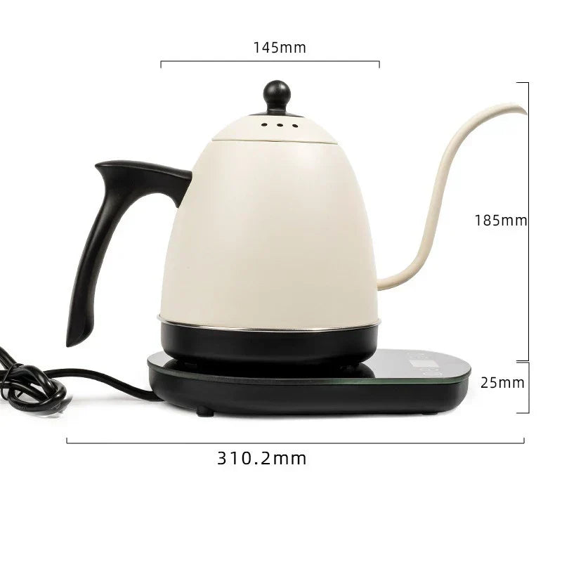 800ml Smart Electric Gooseneck Kettle with Constant Temperature Control – 304 Stainless Steel, 1200W