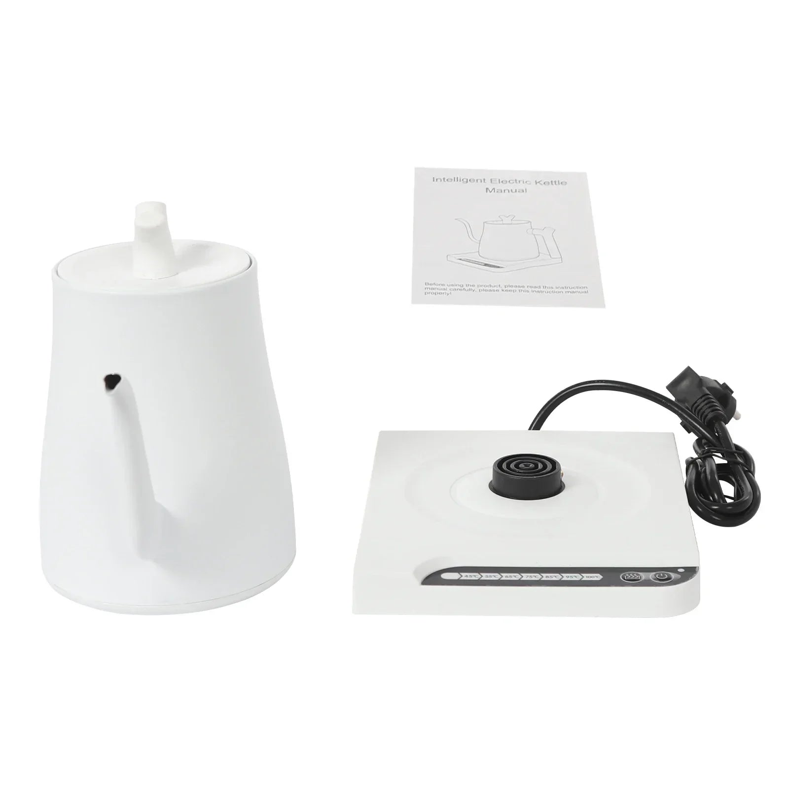Elektrischer Gooseneck Wasserkocher 1 L aus Edelstahl 304 – 1000 W, Temperaturregelung, 220 V